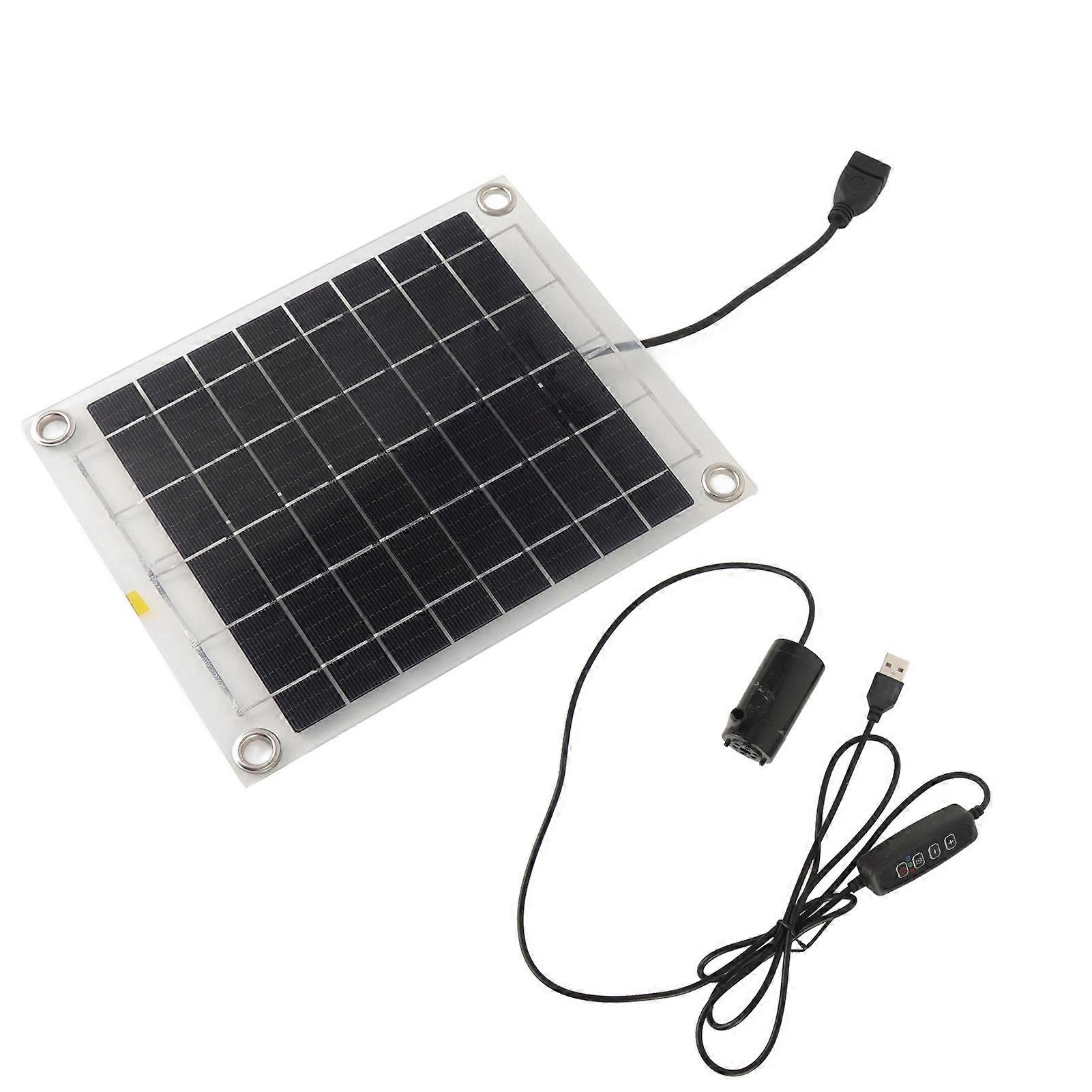 10W Double Sided Solar Panel Pump Kit 5V 3W 21.5x17.5cm