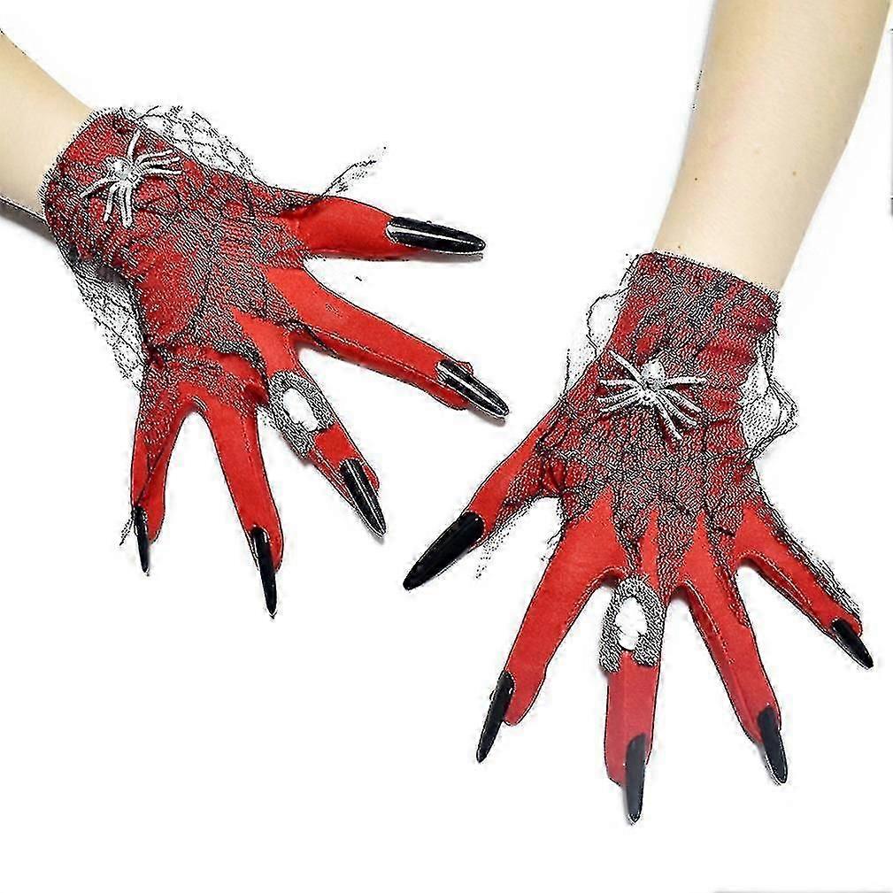 red ghost claws gloves halloween costume