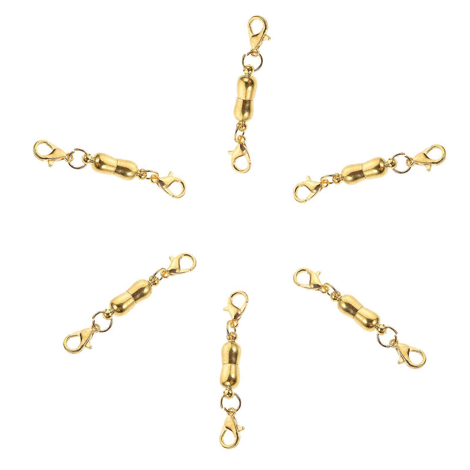 Magnetic Clasps Peanut Connector for Connecting 6Pcs Golden Jewelry