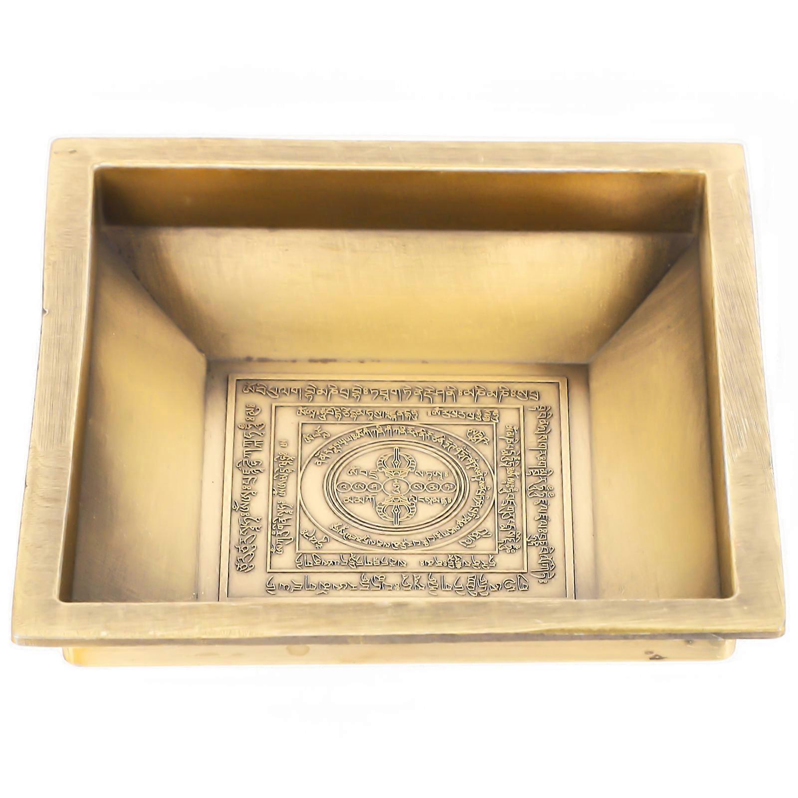 Offering Plate Copper Incense Holder for Storage Use 4Pcs Set with Carving Pattern