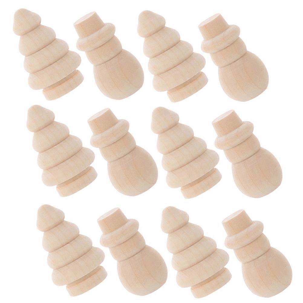 Wooden Snowman Christmas Tree Ornament for DIY Craft 100Pcs Set