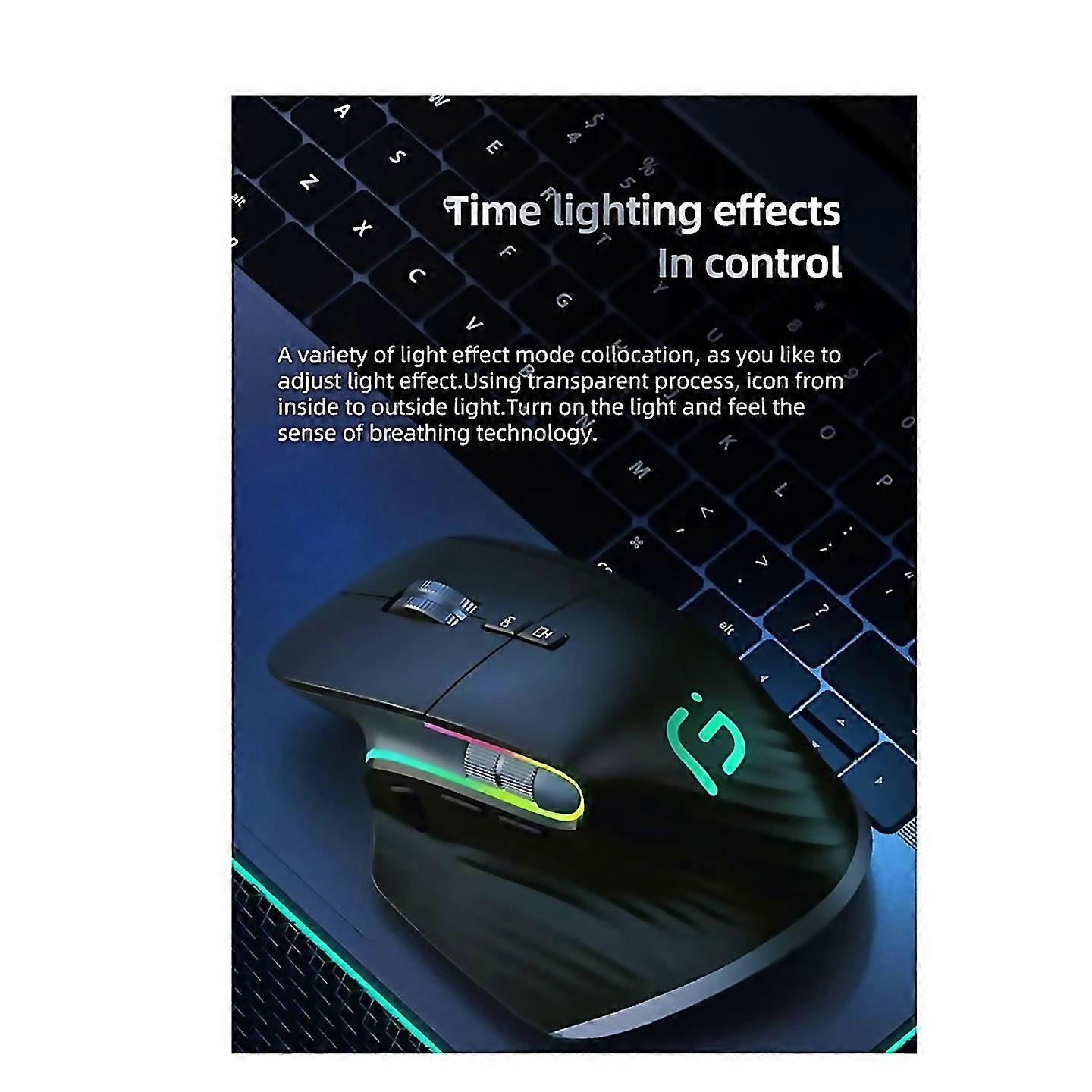 For Wireless Mouse Bluetooth 50 Mouse 24g Wireless Optical Mouse Black