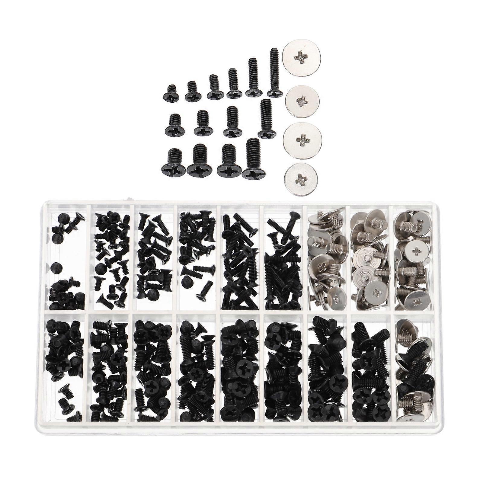 Zoyueyie 360 Pcs 1 Bag Rust-proof Computer Screws Sturdy Compact Small Screws (Black)
