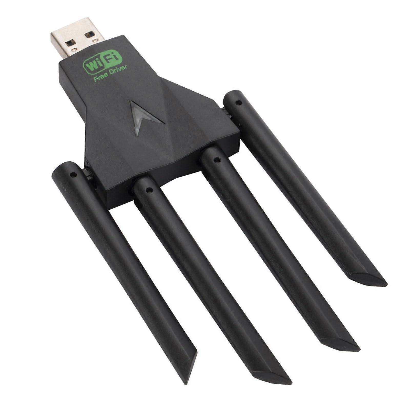 USB WiFi Card 4 Adjustable Antennas 1300Mbps Dual Band Desktop And Laptop Compatible