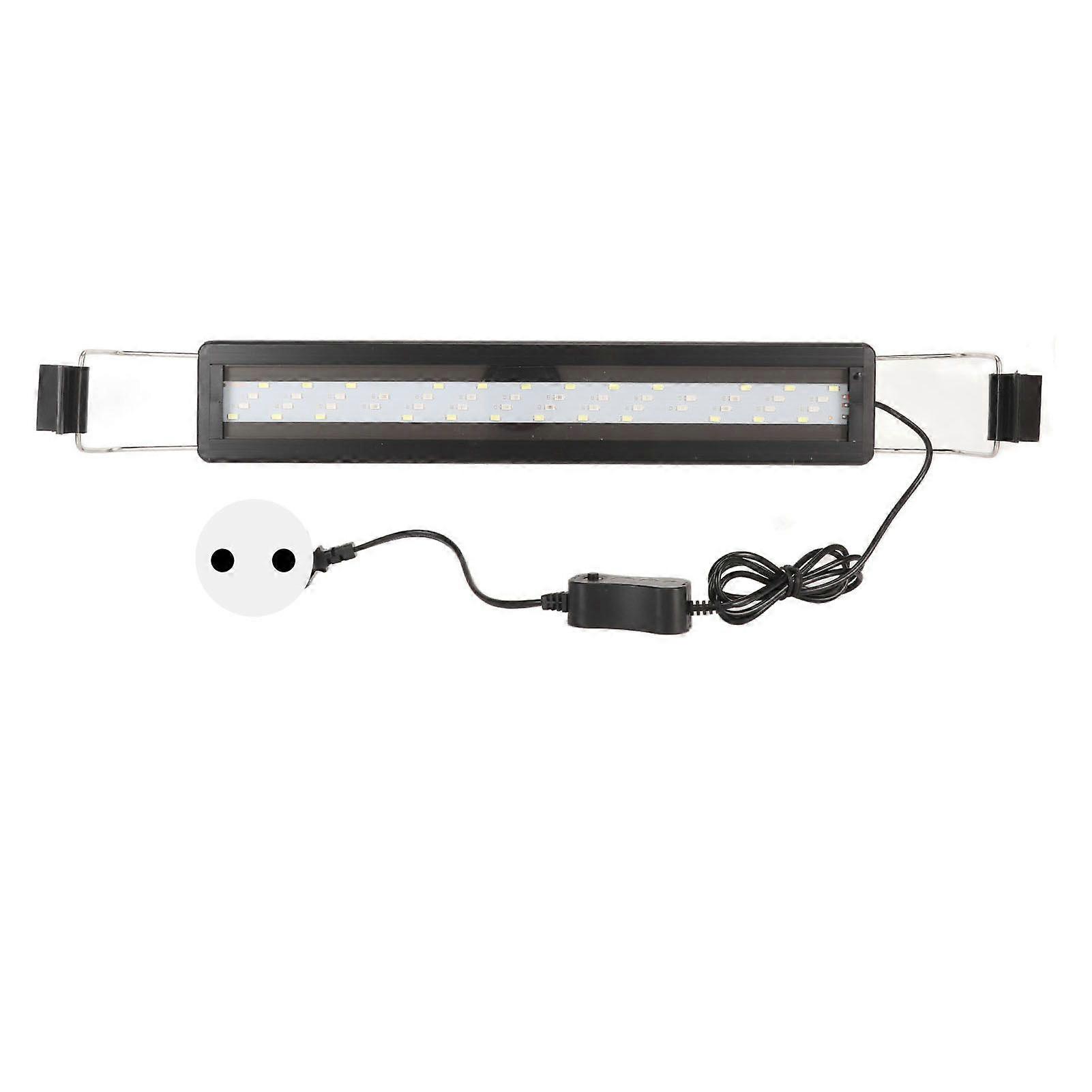 LED Aquarium Light 4 Rows Splashproof Ultrathin Fish Tank LED Color Changing Light with Extendable Brackets Black EU Plug 220V