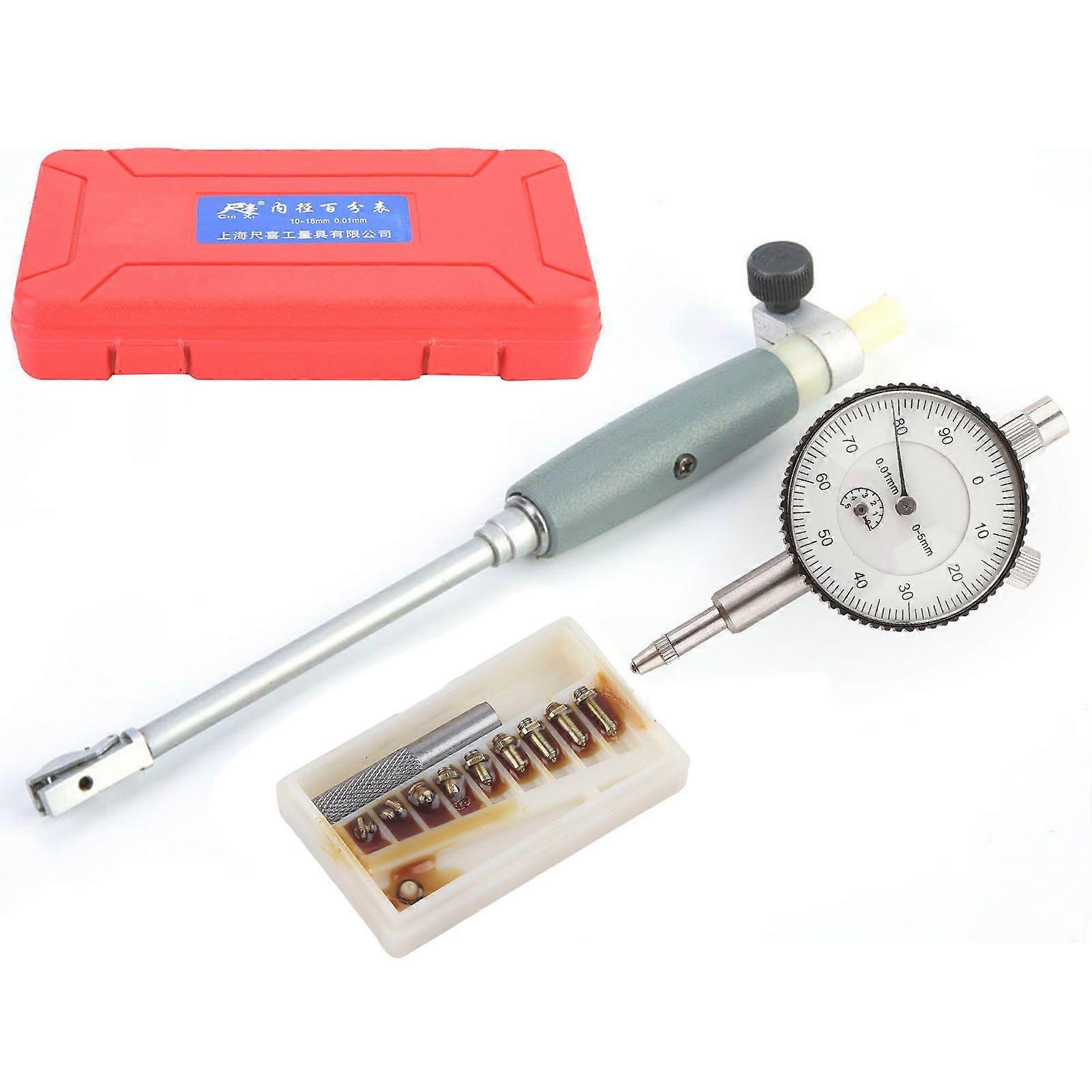 Dial Bore Gauge 10-18mm Inner Diameter Indicator Engine Cylinder Measuring Tool 0.01 Accuracy