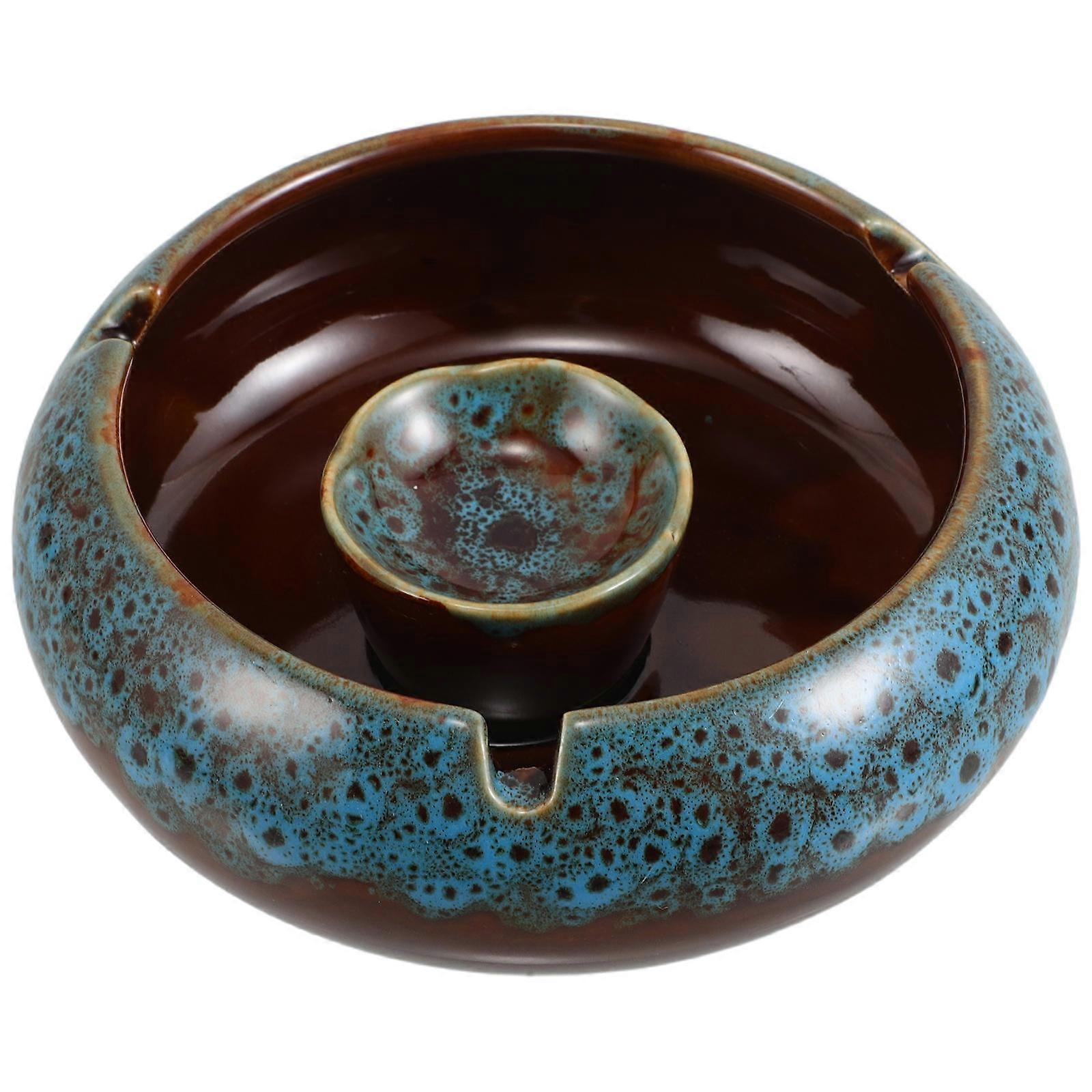 Ash Tray Ceramic 3Pcs Large Ash Holder for Desktop Use