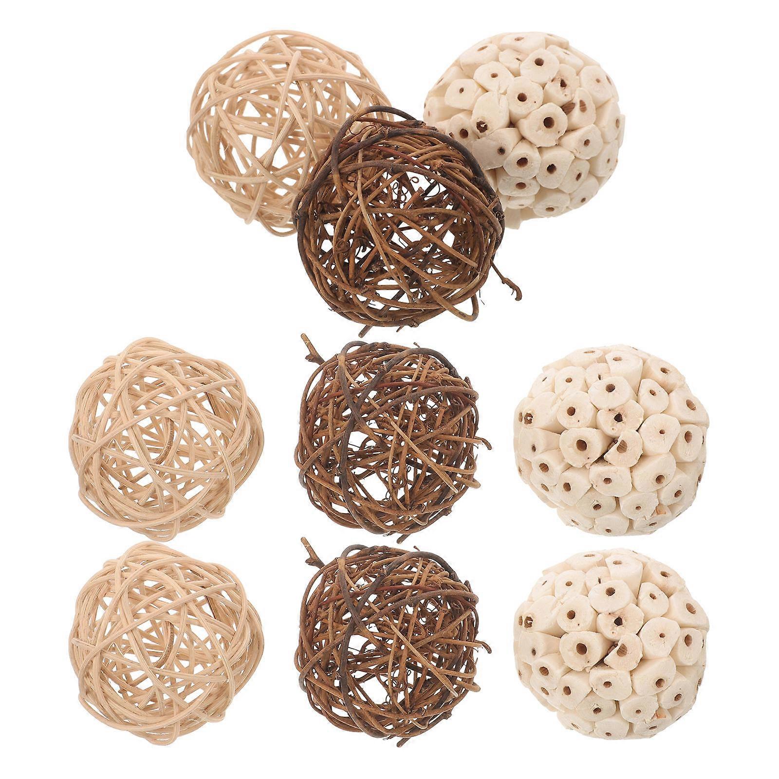 Bird Foraging Toy Parrot Chewing Rattan Balls 27Pcs Set