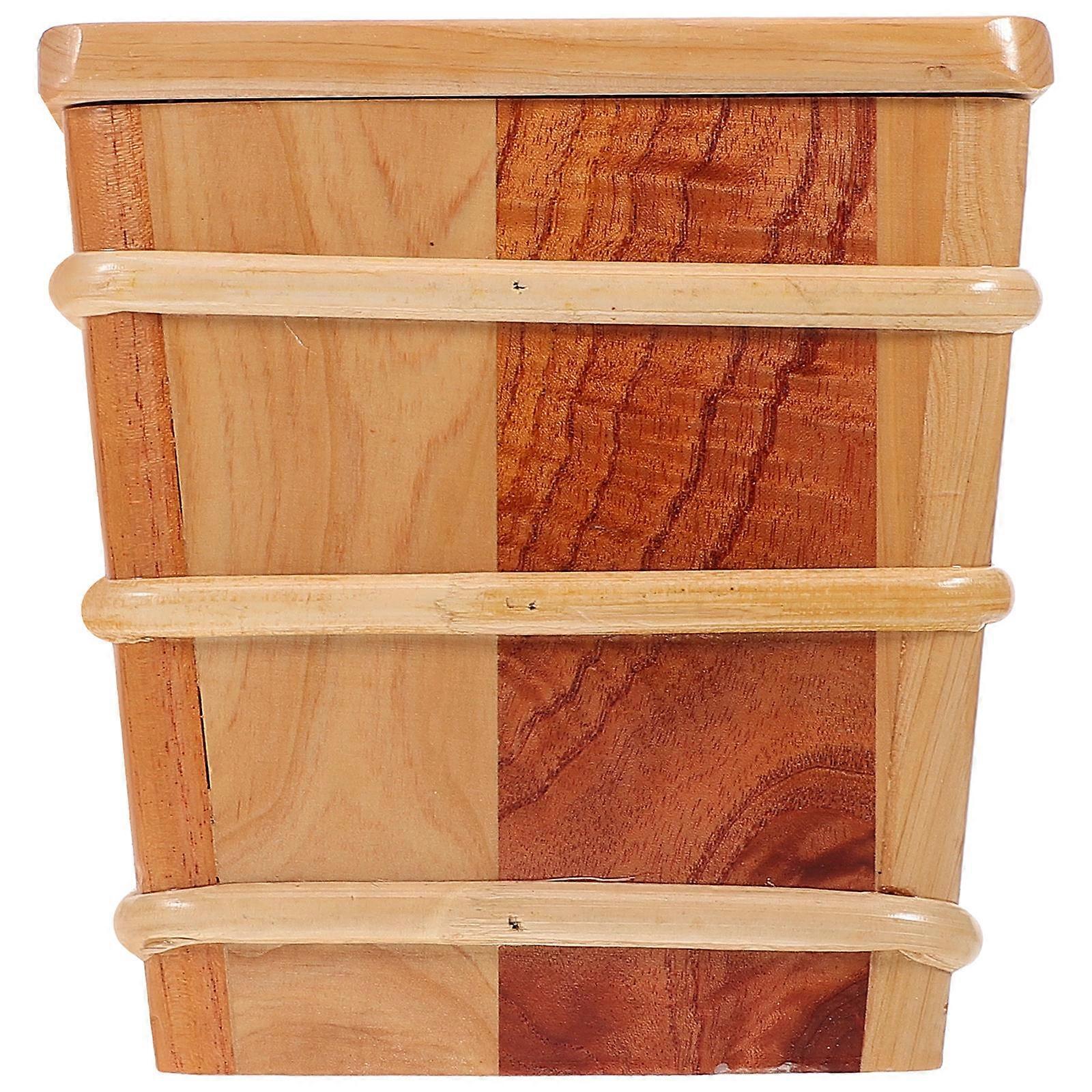Rice Steamed Cask Wooden Sushi Rice Bucket for Home 2Pcs with Sealed Lid