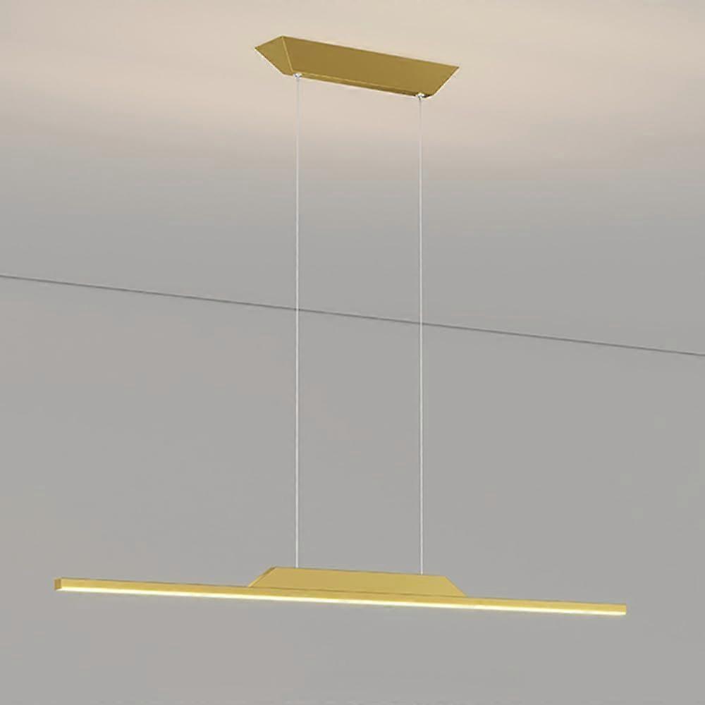 Linear Pendant Light Minimalist Long Strip LED Dimmable 80cm Gold Dining Room Pool Table Lights Compatible