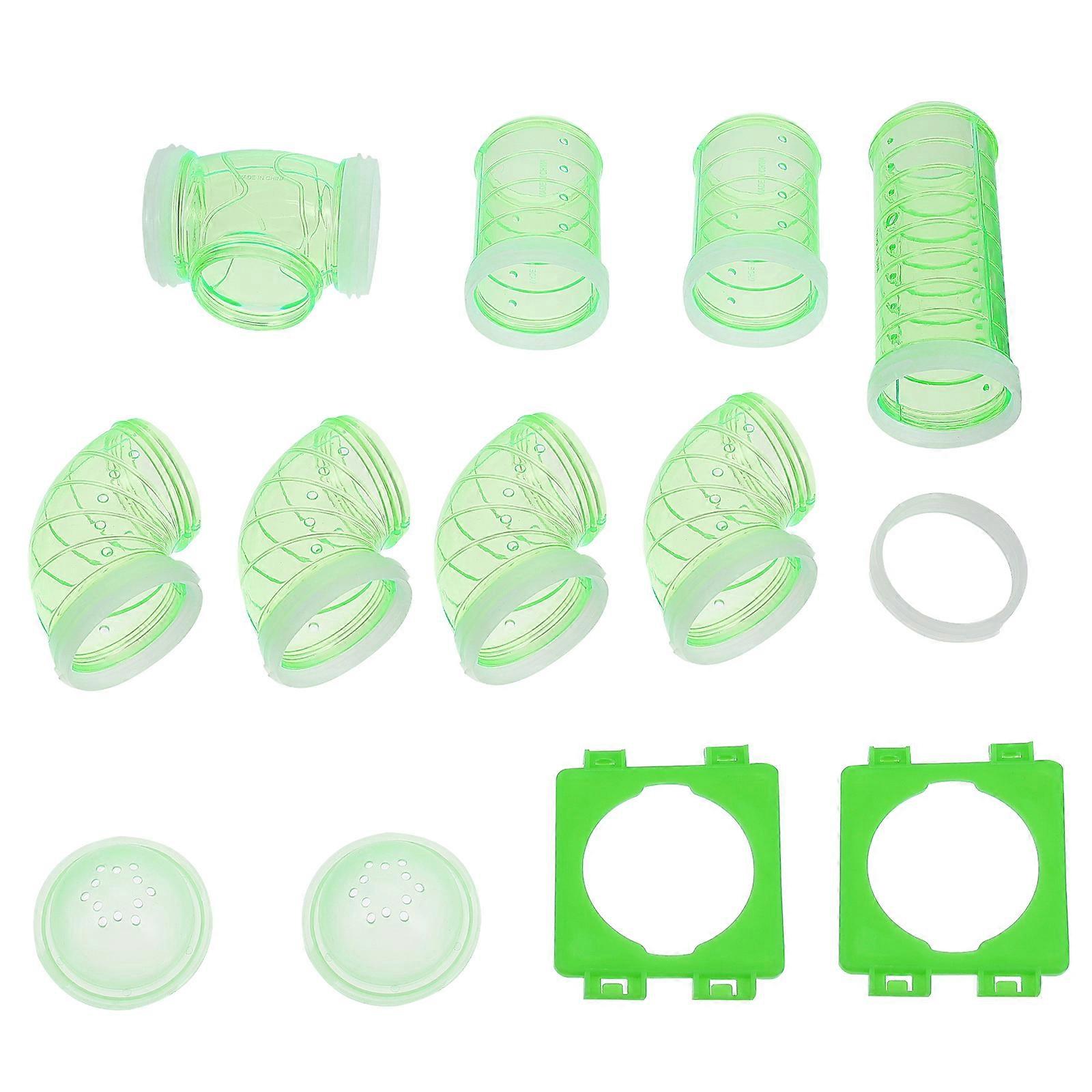 Hamster Adventure Tunnel Set 1 Set Connection Plates Designed For Safe Exploration Of Small Pets In Green