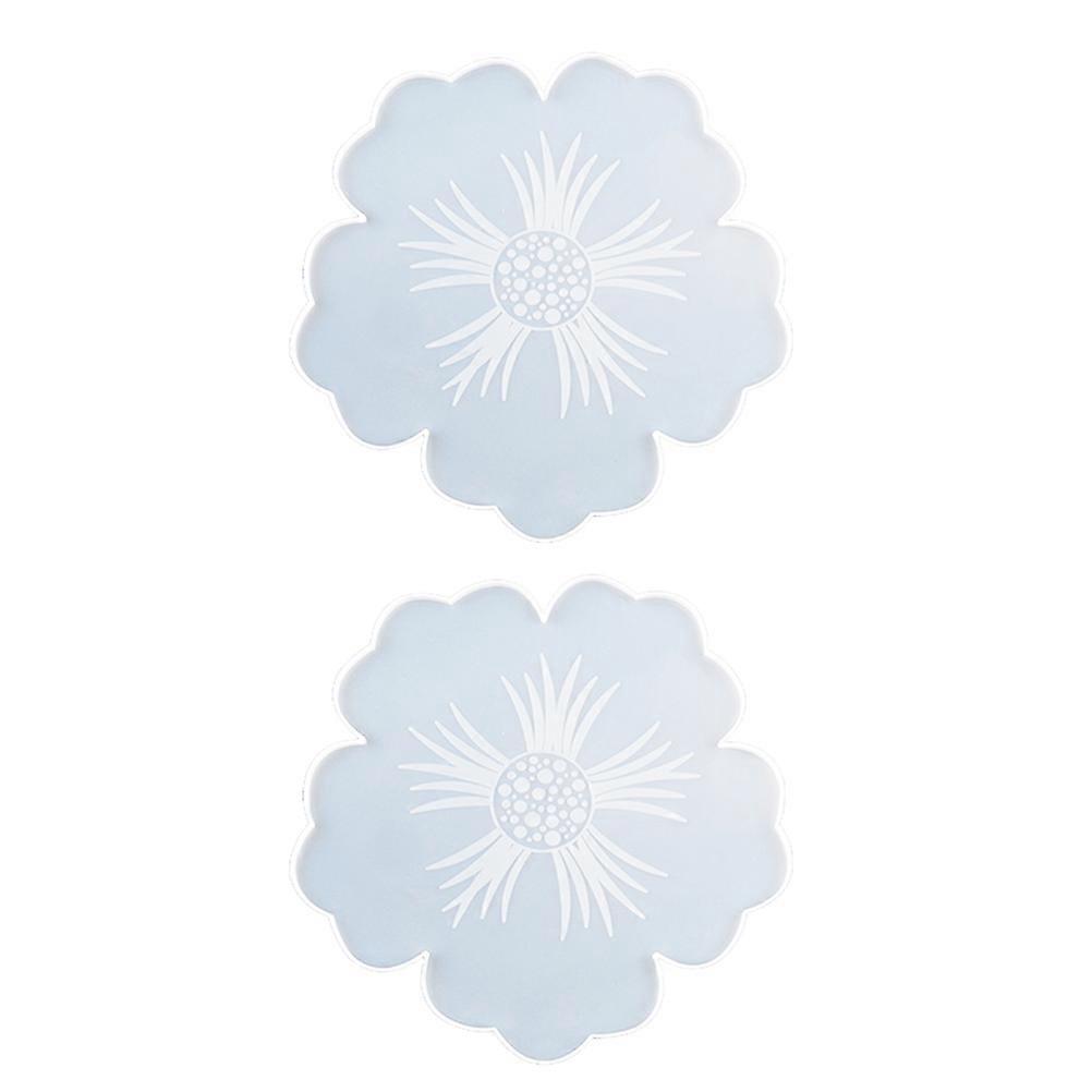 Coaster Mold Flower Shape Silicone Mold for DIY Crafts 4Pcs