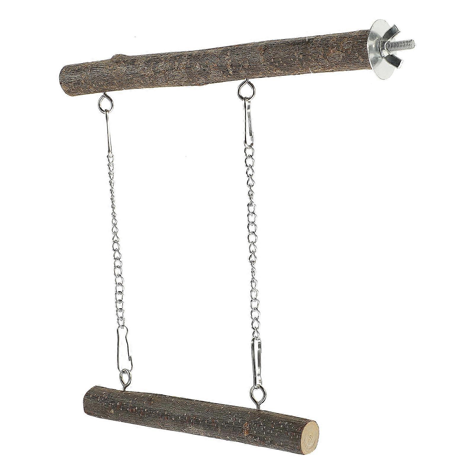 Quality Wooden Bird Swing Product For Resting Area Suitable For Small Birds And Parrots 3 Sets Featuring Round Rod Design