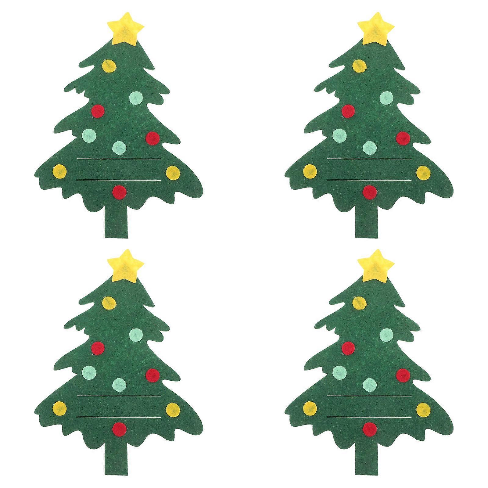 Xmas Tree Cutlery Holder for Storage Use 4Pcs Christmas Fork Cutter Holders