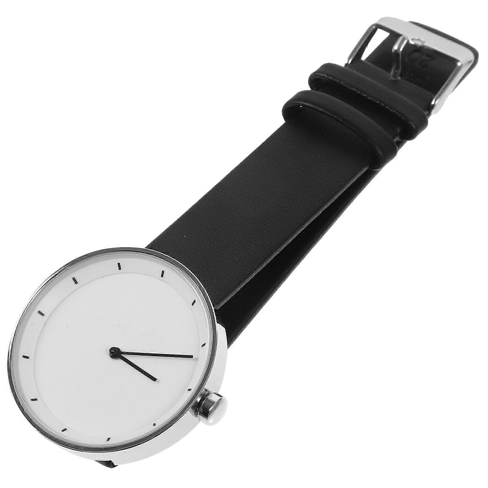 Retro Watches For Men Mens Fashion Watches Environmental Pu Strap Round Shape Daily Use Minimalist Design Zinc Alloy 1Pack