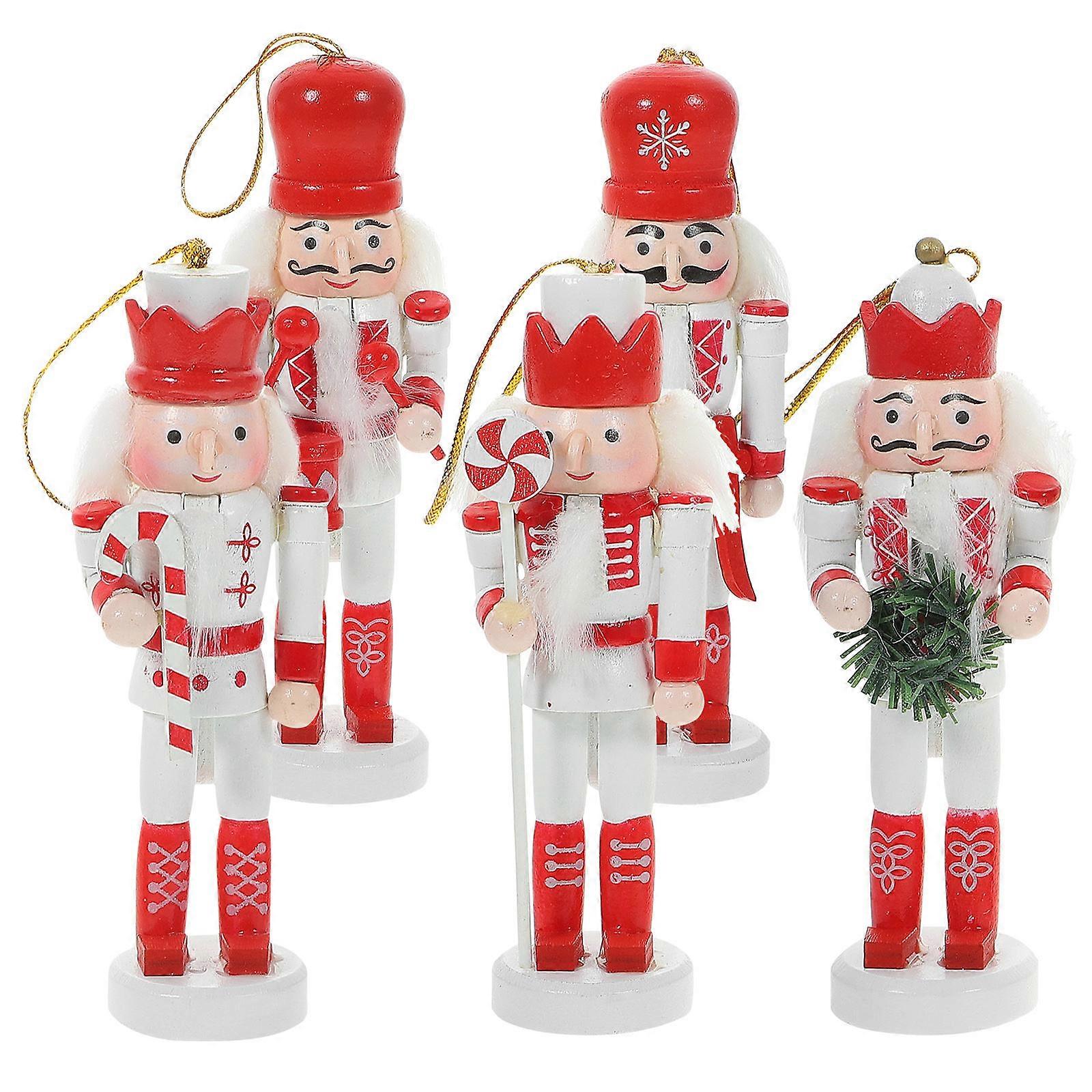 Wood Xmas Tree Nutcracker 25Pcs Red Charming Photo Prop Nutcrackers Decorations