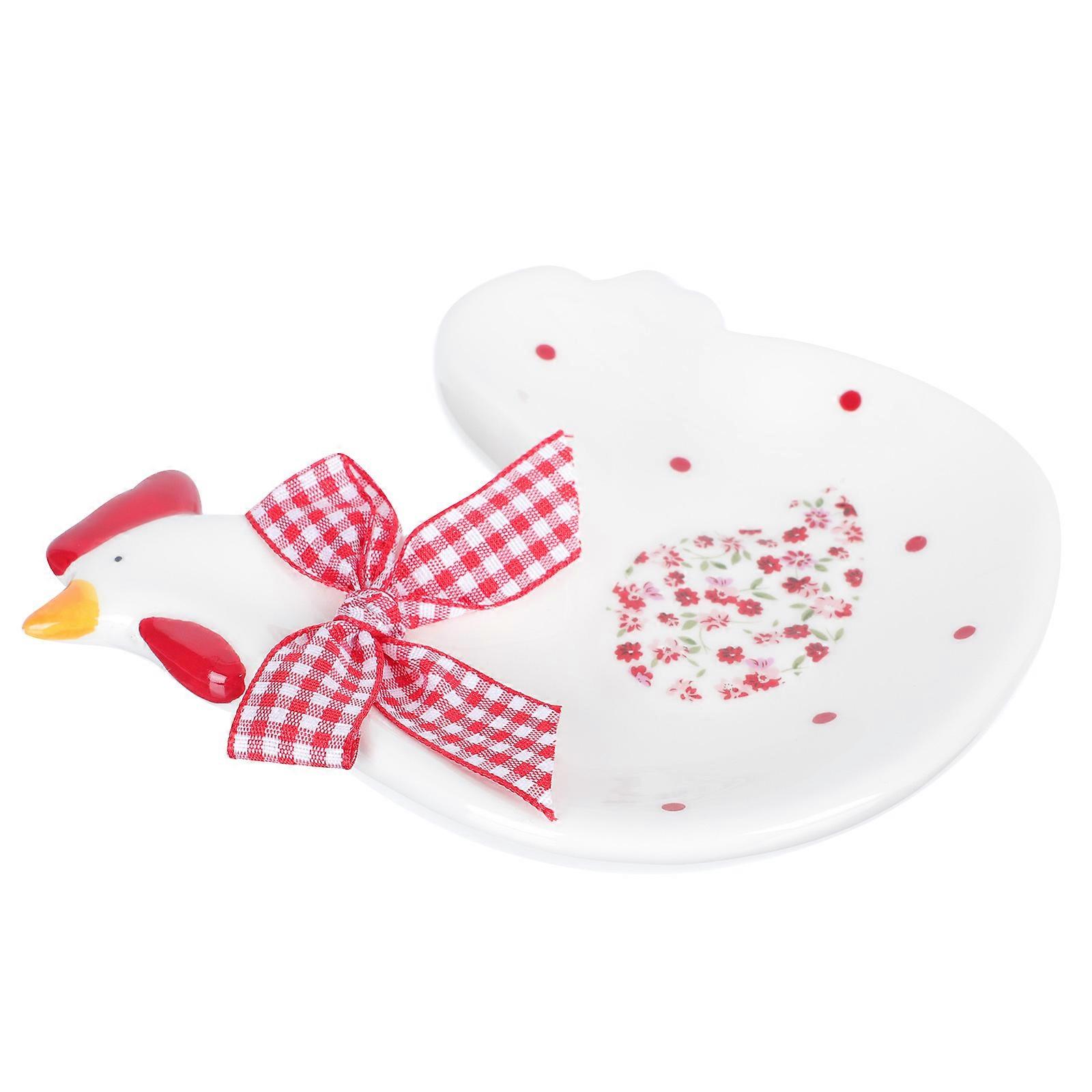 Salad Plate Ceramic Plate for Serving 3Pcs Red Creative Embossed Dish