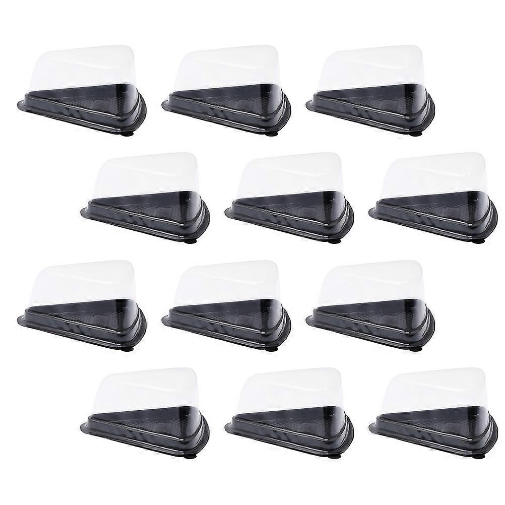 Cake Slice Container With Lid Triangular Cake Box For Desserts Food Packaging 5.5x4.32x2.95Inch Plastic 100Pcs