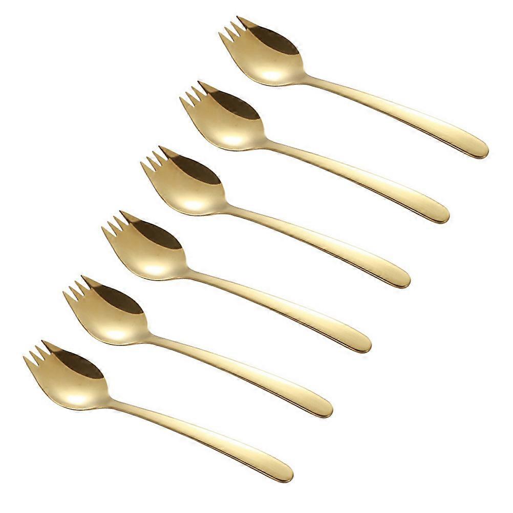 Multifunction Fork Spoon for Eating Use Stainless Steel 6Pcs Dinner Tableware