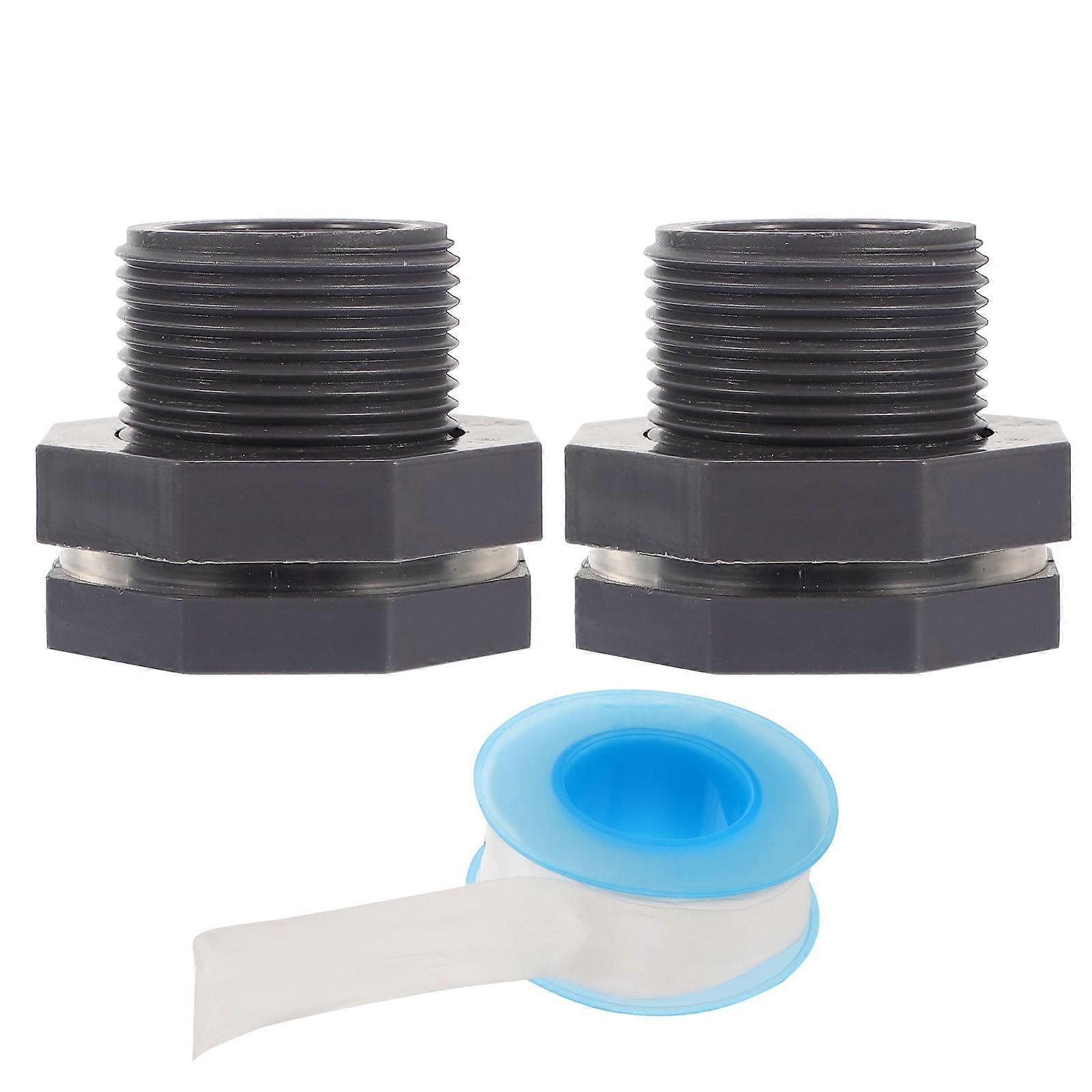 PVC Pipe Connector Grey for Water Tank Use 10Pcs Pack