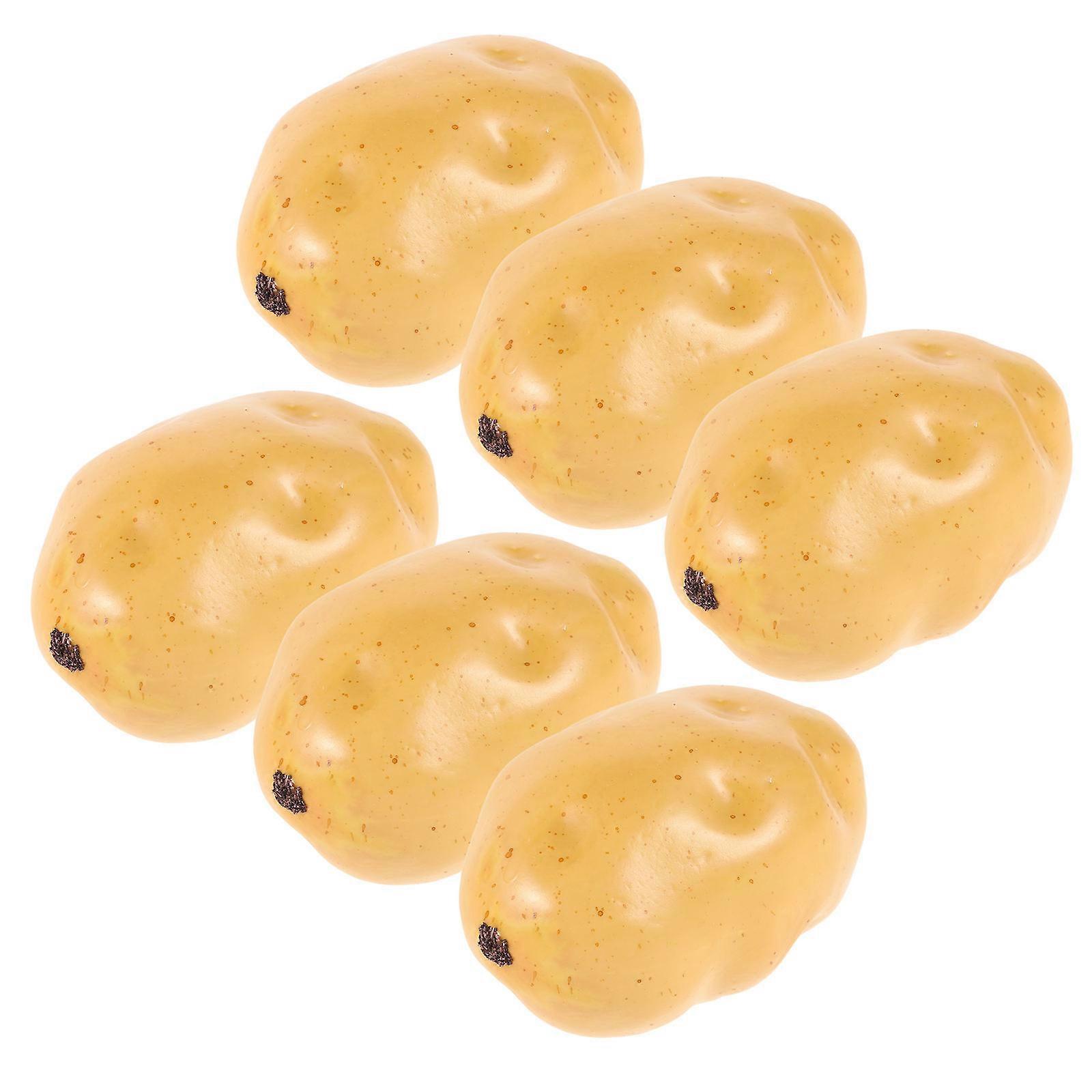 Artificial Potato Ornament for DIY Use 6Pcs Foam Set
