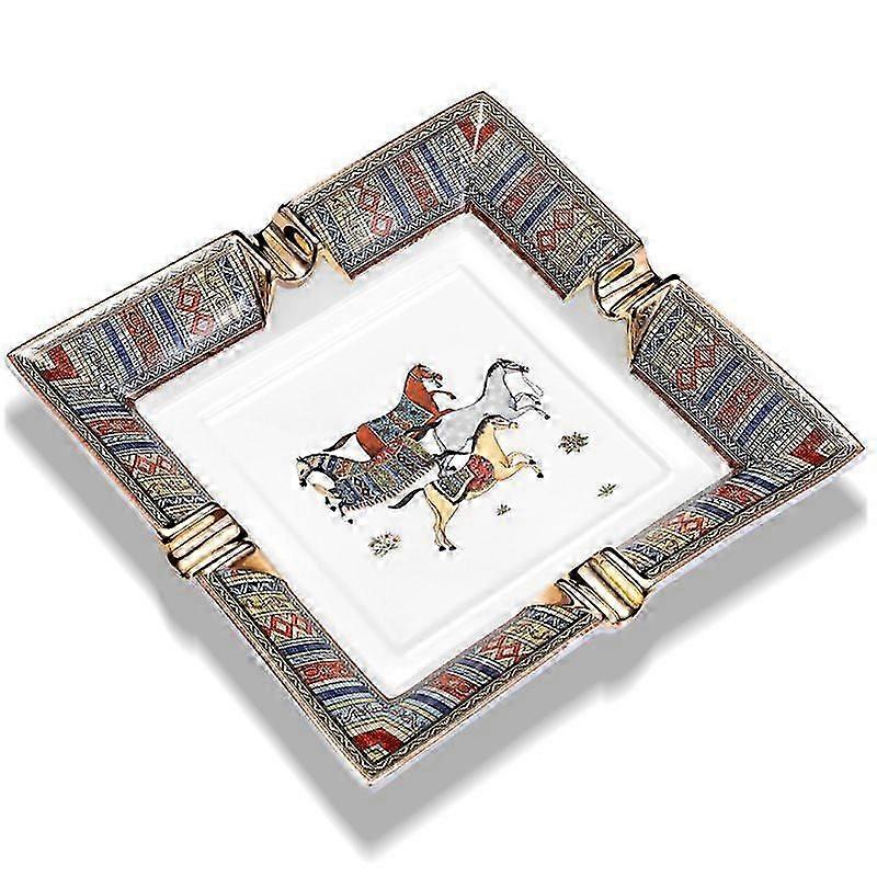 Ceramic Cigar Ashtray With Four Slots Large Diameter Design