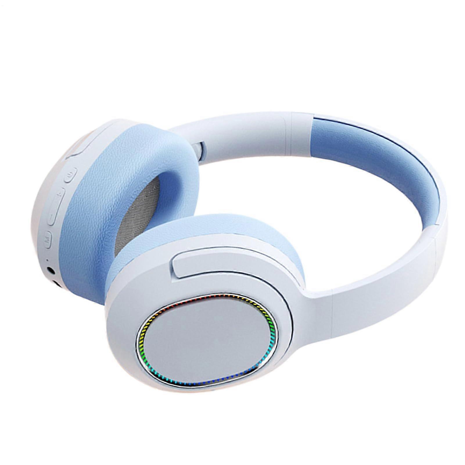 Wireless Headsets For PC, OverEar, Lightweight Foldable, Blue, Compatible With Phone, Gym, Home, Trucker
