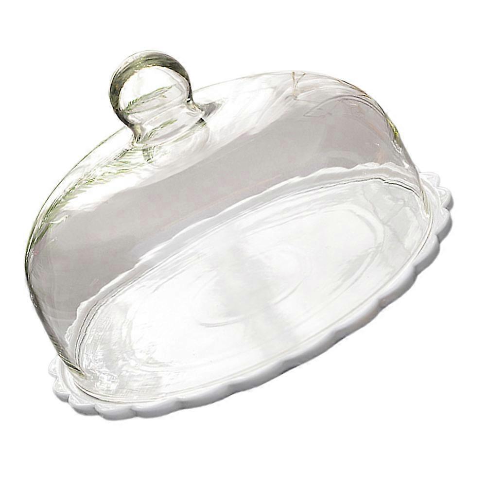 Eierkuchenabdeckung, transparente Lebensmittelabdeckung für 1Set Keramikplatte, weiß