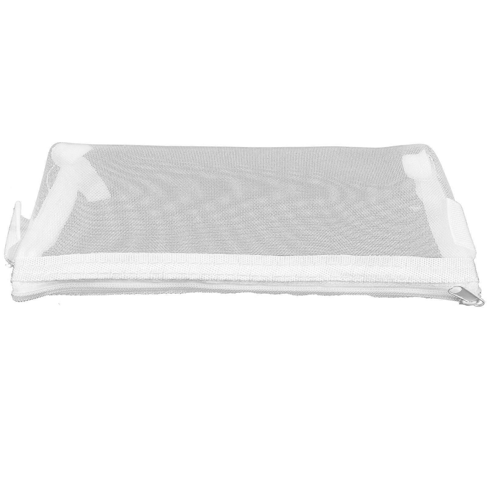 Multi-Use Stationery Bag Rectangle Design For School Daily Use 1Pcs White Nylon