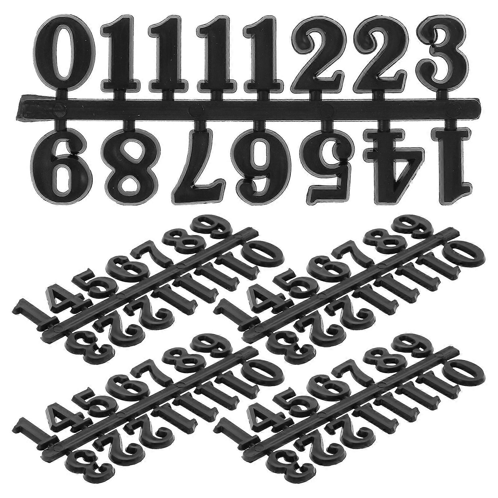 DIY Clock Arabic Number Kit for Repairing with 25Sets Black Numerals