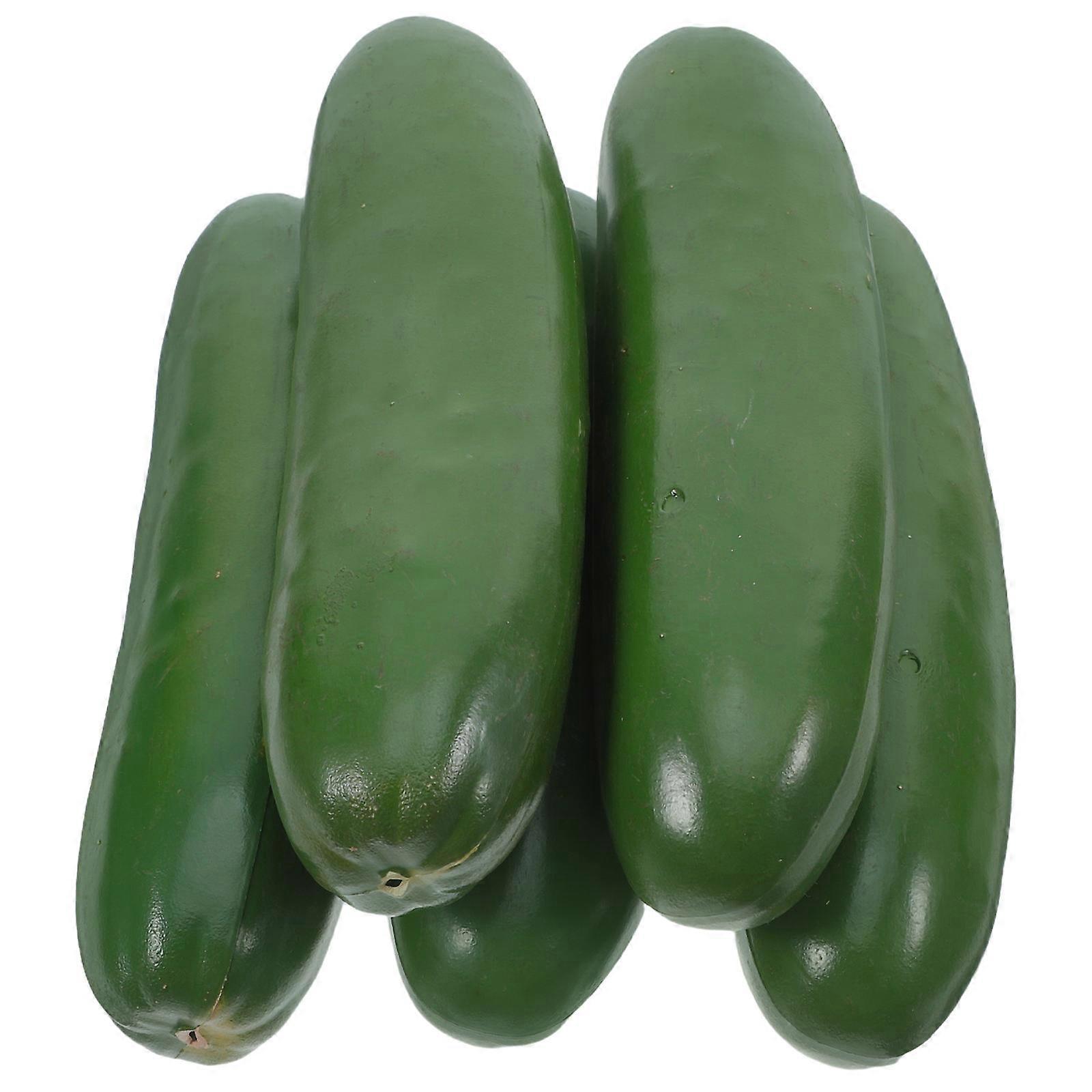 Green Artificial Cucumbers Plastic Vegetables for Photo Props 12Pcs
