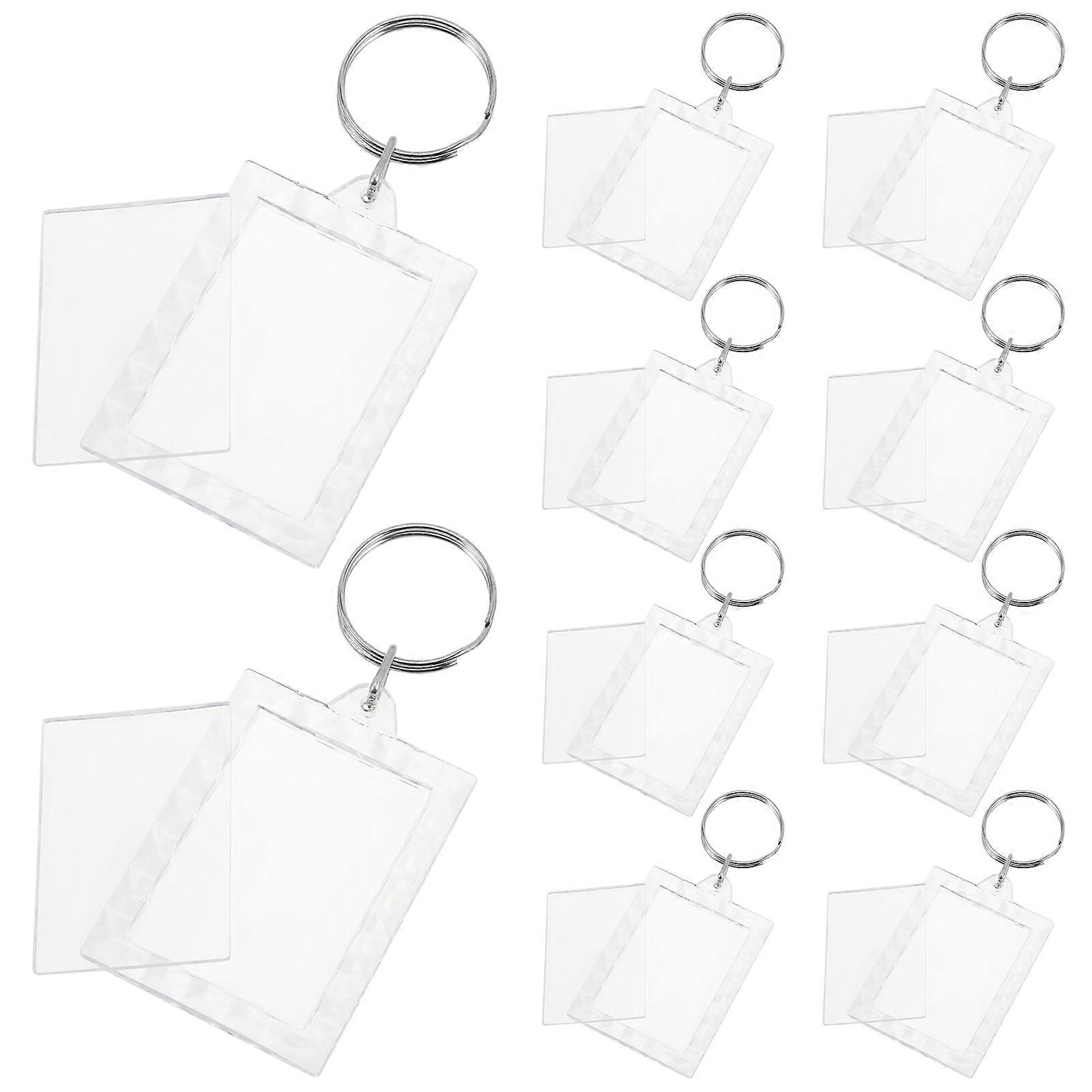 Picture Frame Keychain Clear Acrylic Blank Photo Display 20Pcs for Hanging Use