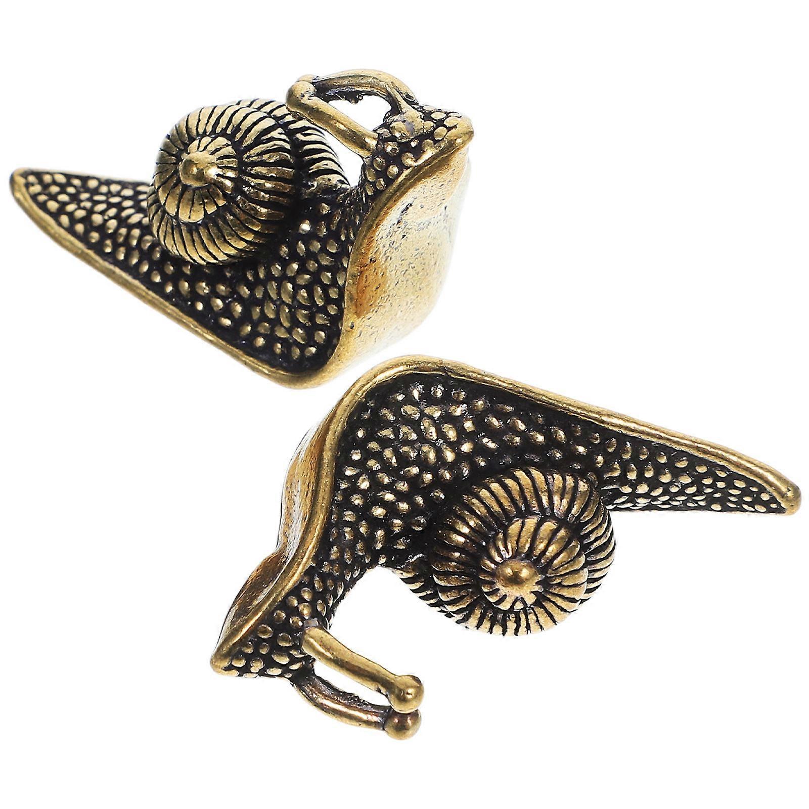 Multi-Function Snail Ornament Brass Snails for Decoration 4Pcs Tea Accessory