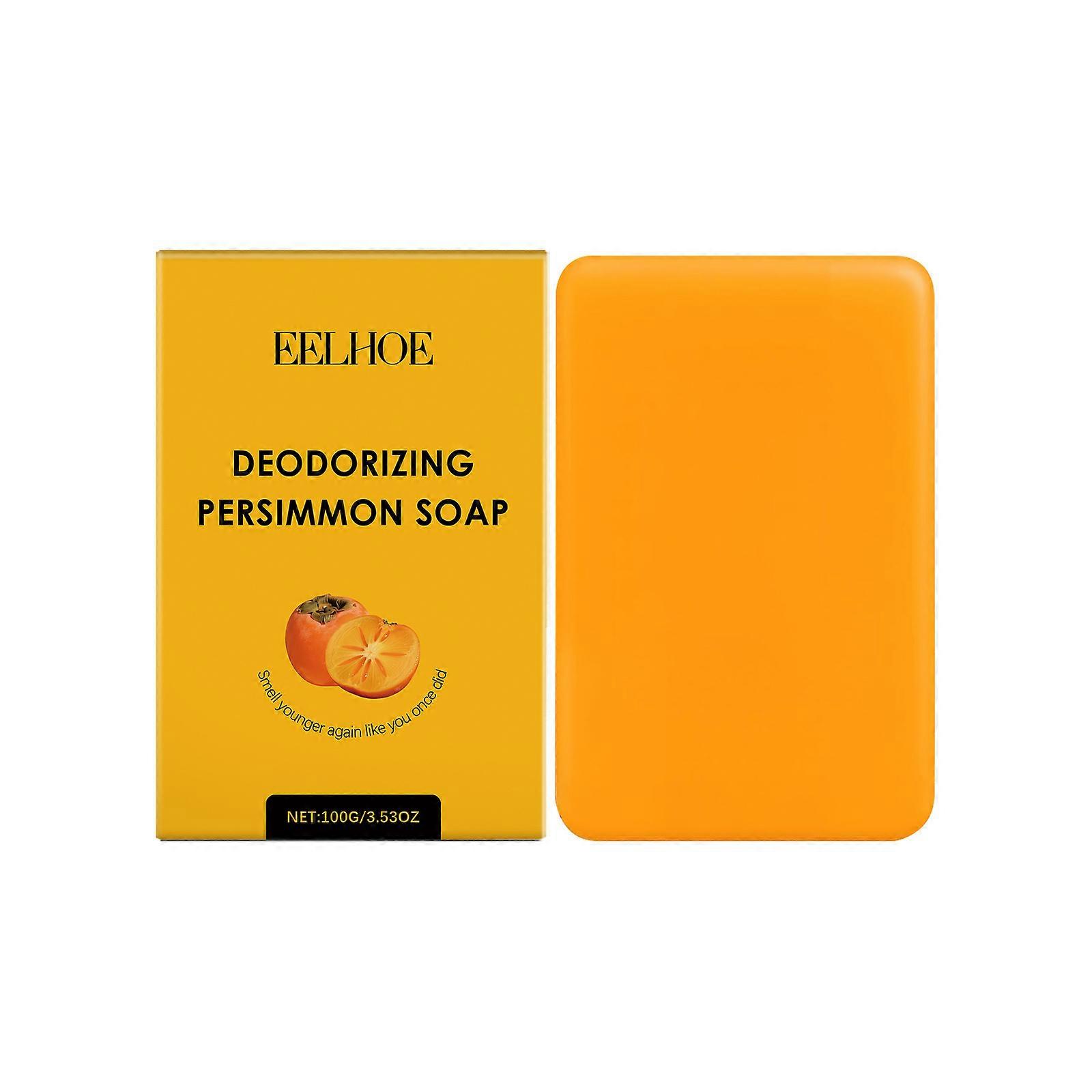 Persimmon Soap For Old People Smell, Deodorizing Persimmon Soap, Comfortable and Moisturizing, Suitable for Face and Body, Suitable for All Skin Types