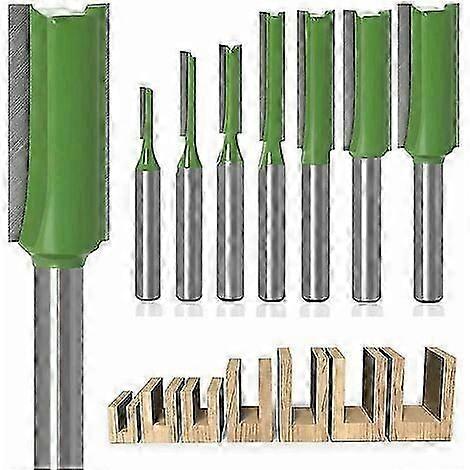 2025 Latest Model  7Pcs Straight Router Bits, Tungsten Carbide Router Bits 6mm Shank Router Bits