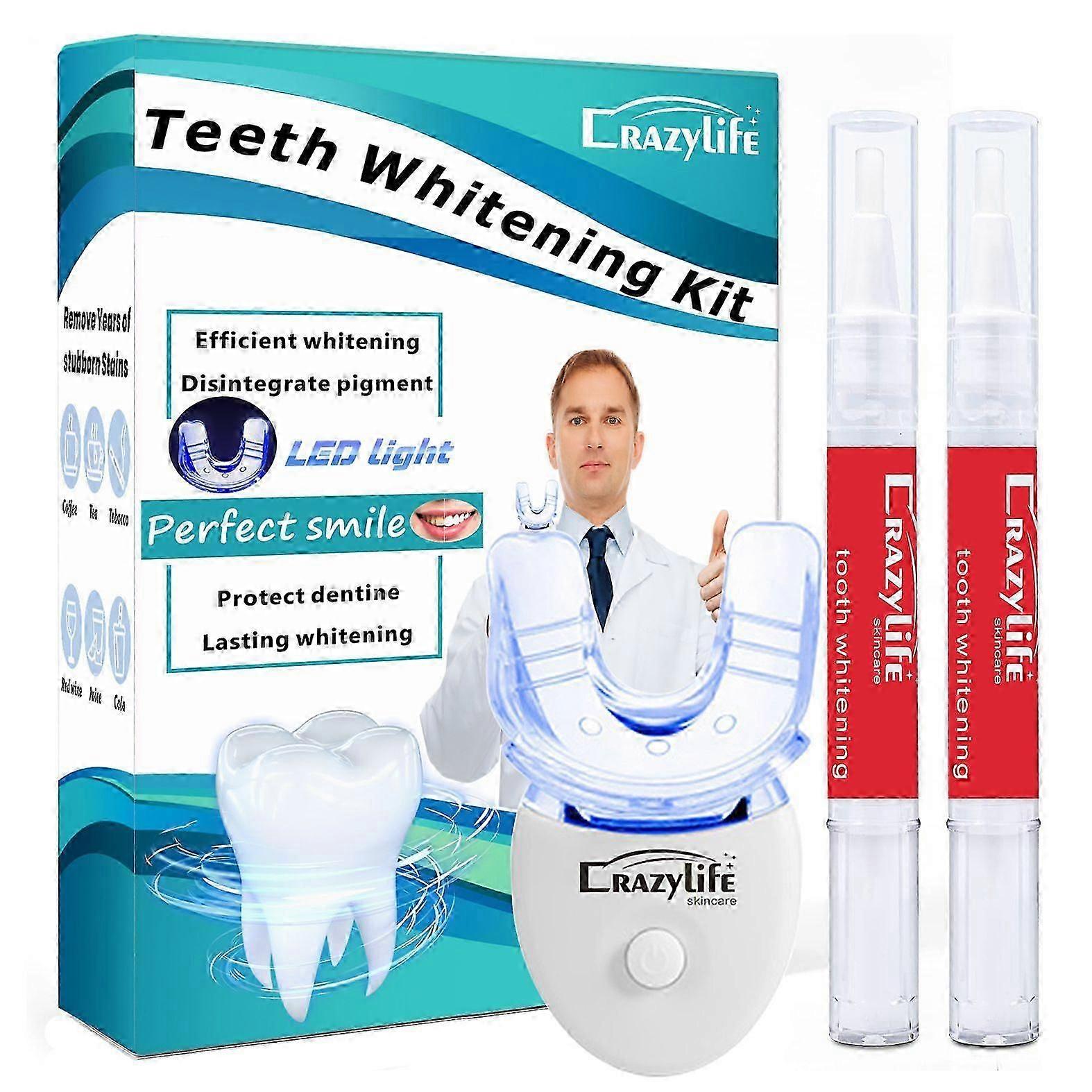 Professional Teeth Whitening Kit with Gels for Sensitive Teeth, Teeth Whitening Kit, Teeth Whitening Gel with UV LED Light