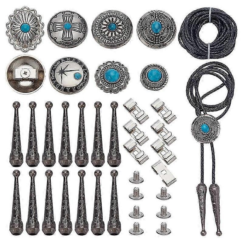 Tie Accessory Kit, Tie Replacement Kit Tie Buckle Accessories Tie Slide Buckle and 7 Pieces Alloy Tu