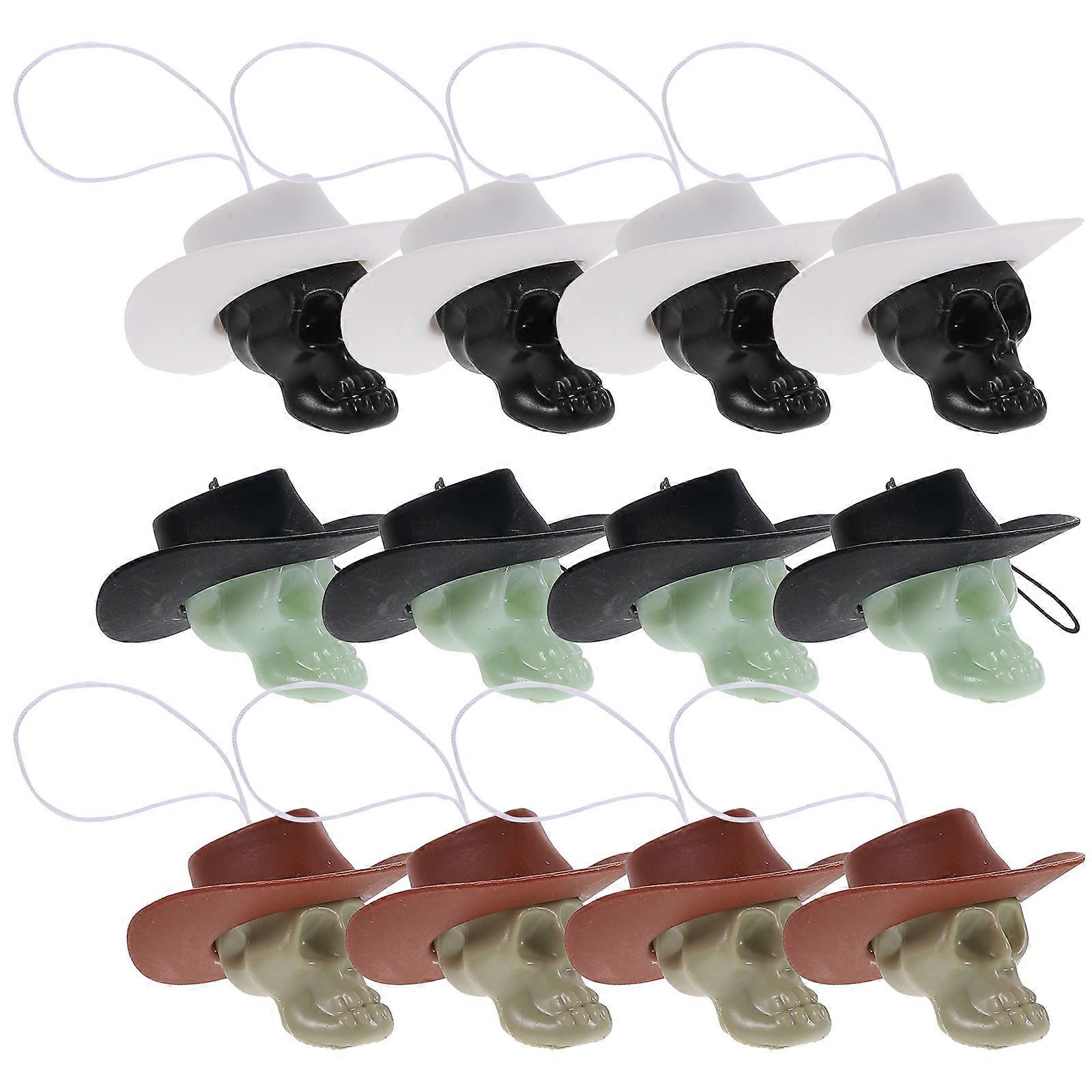 Small Skull Decor Halloween Skeleton Head Charm for Party Layout 48Pcs