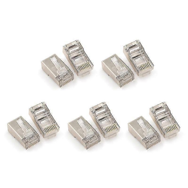 Shielded Rj45 Pass Through Network Cable Modular Plug 8p8c Connector End