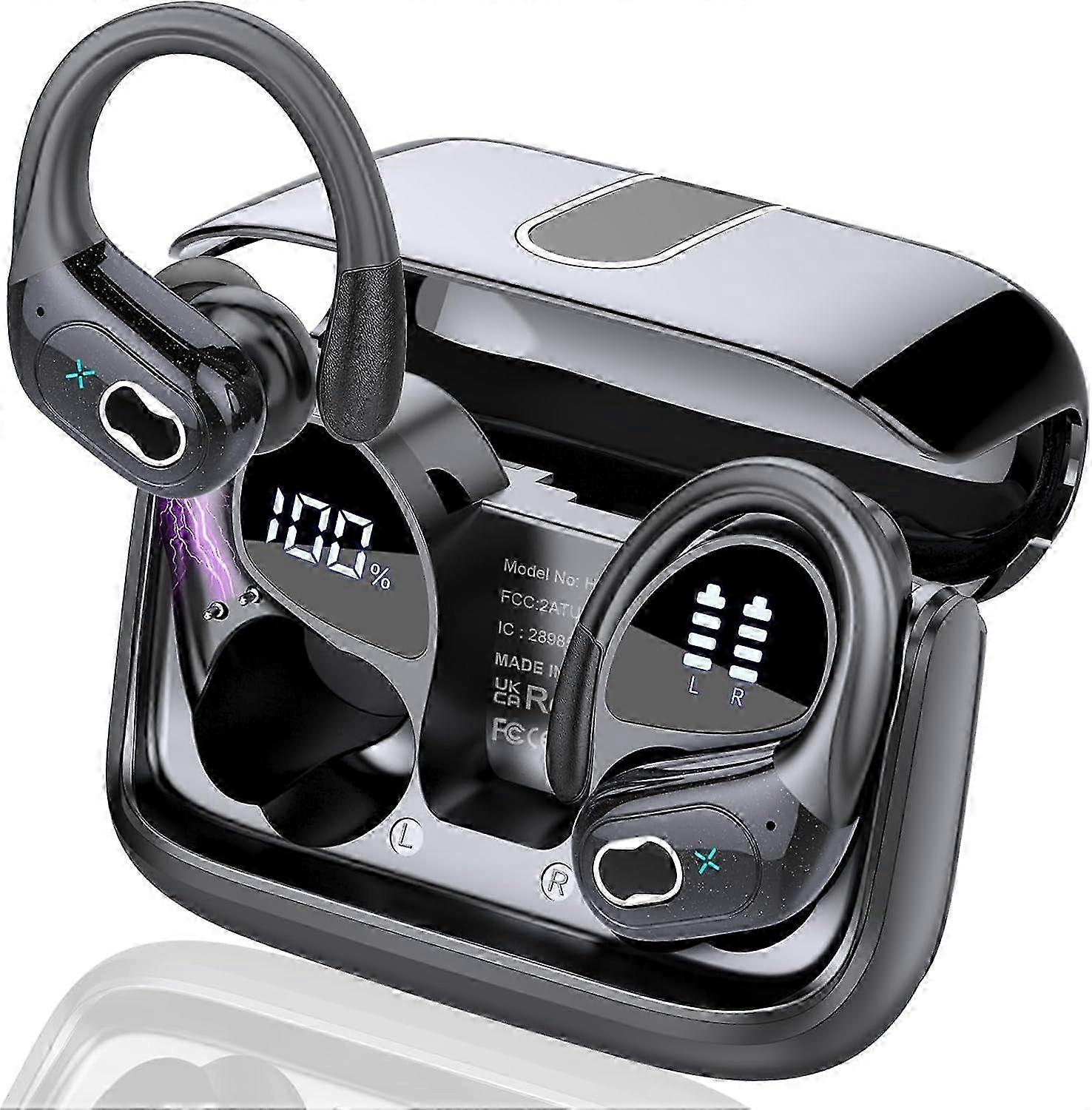 Wireless stereo earbuds for workouts, Bluetooth 5.4 with 75hrs playtime