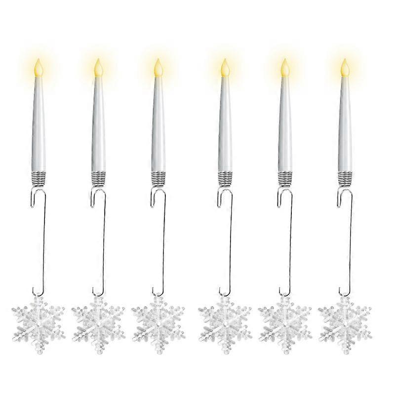 Flameless Christmas Tree Candles with Remote, 6 Pack Battery Operated LED Candles with Suction Cup for Christmas Tree, Flickering Flame for Xmas Indoo