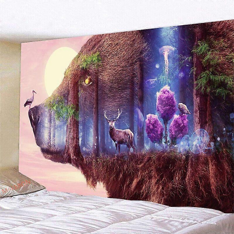Wolf Forest Tapestry Crane Wall Hanging Bedspread Throw Blanket Backdrop GT 404