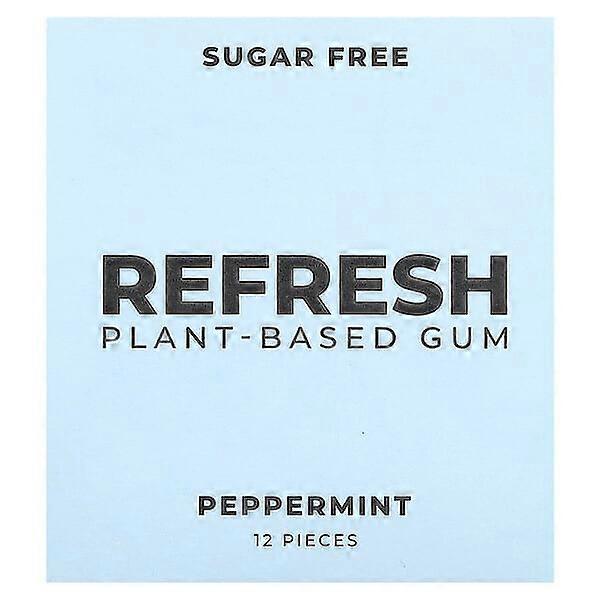 Refresh Gum, Plant-Based Gum, Peppermint, 12 Pieces