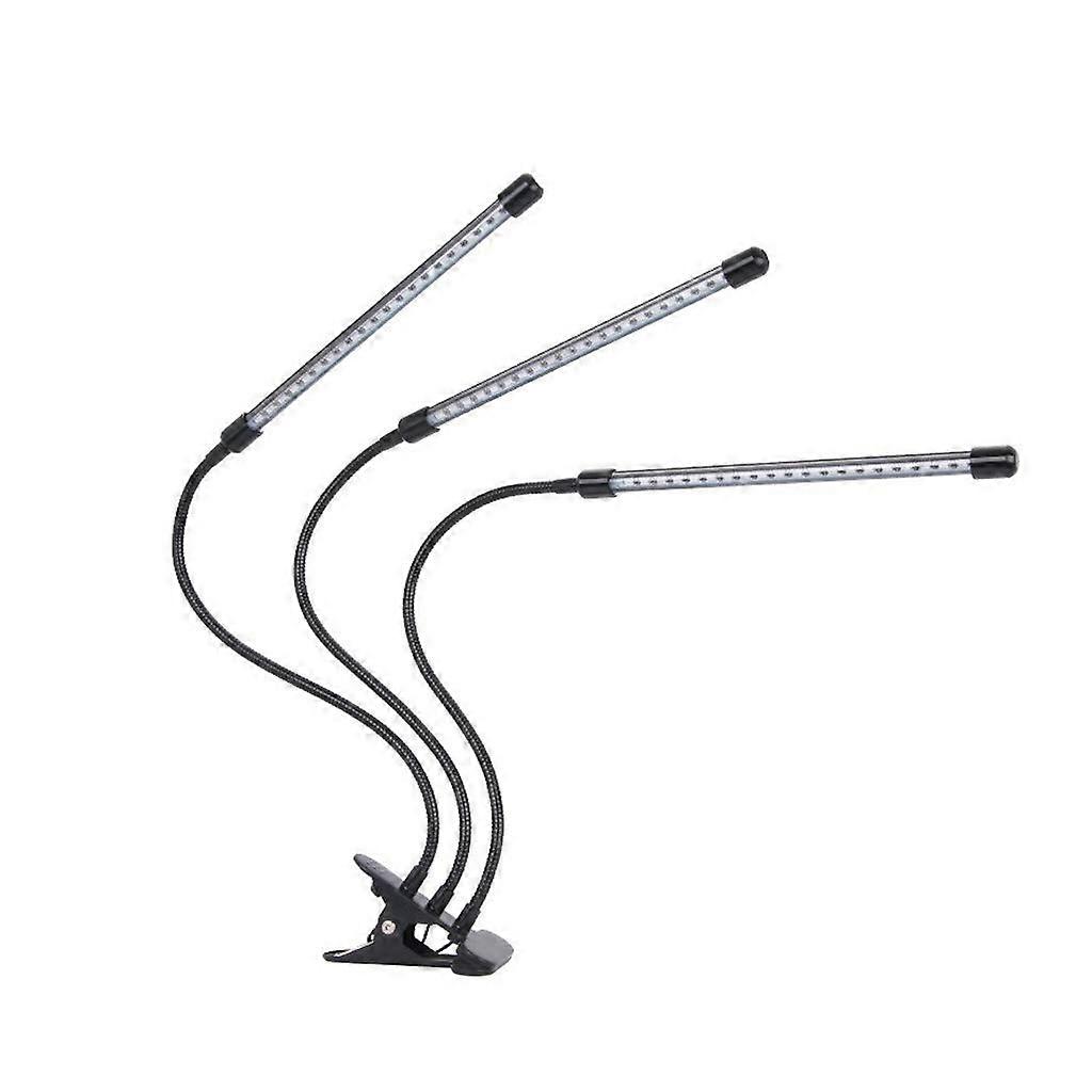 Grow Light LED Full Spectrum Gooseneck ThreeHead Panel Flexible Hanging 3H/6H/12H Timer For Seedlings Hydroponics