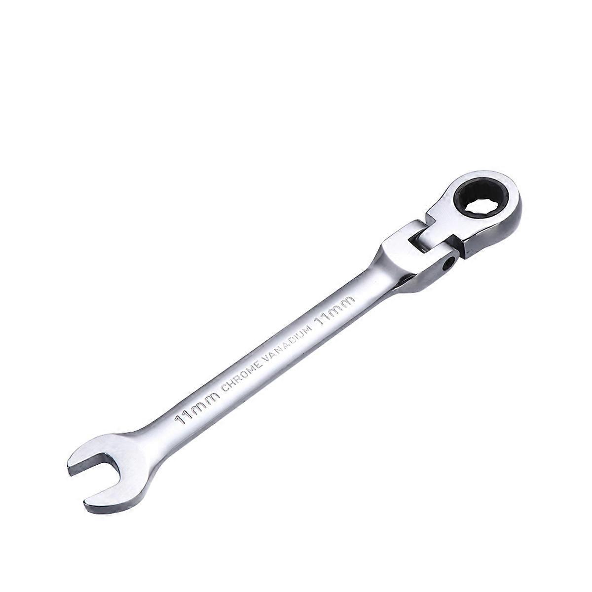 Dual Head Ratchet Wrench Spanner for Home Use 11mm 180 Degree Adjustable Head