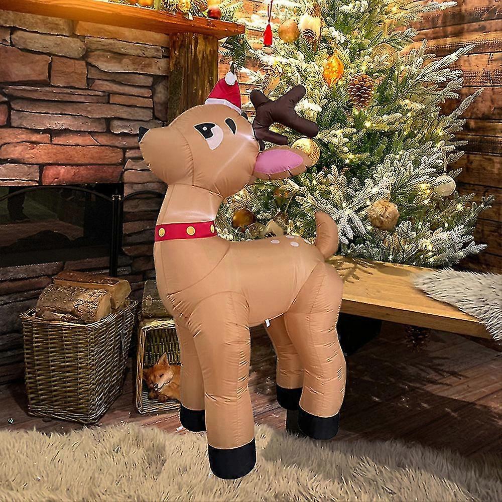 BLOOMWIN Gonfiabili Natale per Esterni - 2,5m L Decorazioni Natalizie per Esterno Gonfiabile Gnomo Natalizio Gigante Slitta Babbo Bassotto Albero - Addobbi Natale Esterno Impermeabile con Luci LED