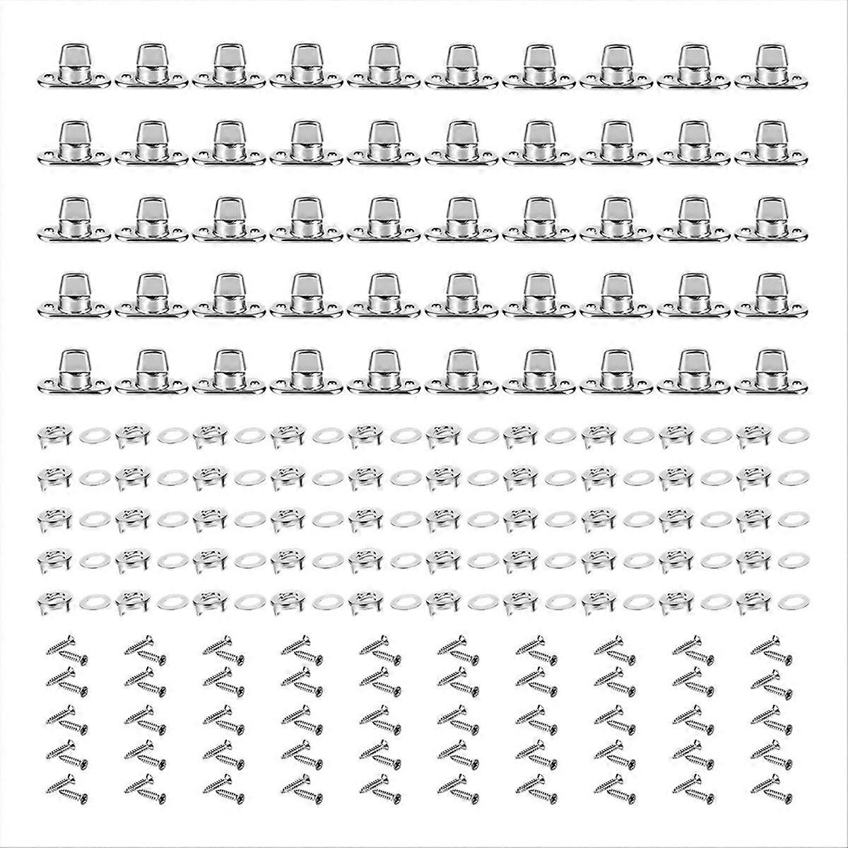 Ensemble de 50 attaches à verrouillage par rotation, œillets et goujons