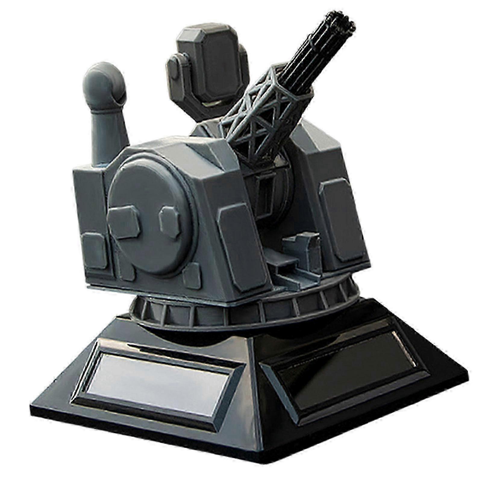 Solar Powered Militaries Model Rotating Ornament for Studio Auto Tabletop White