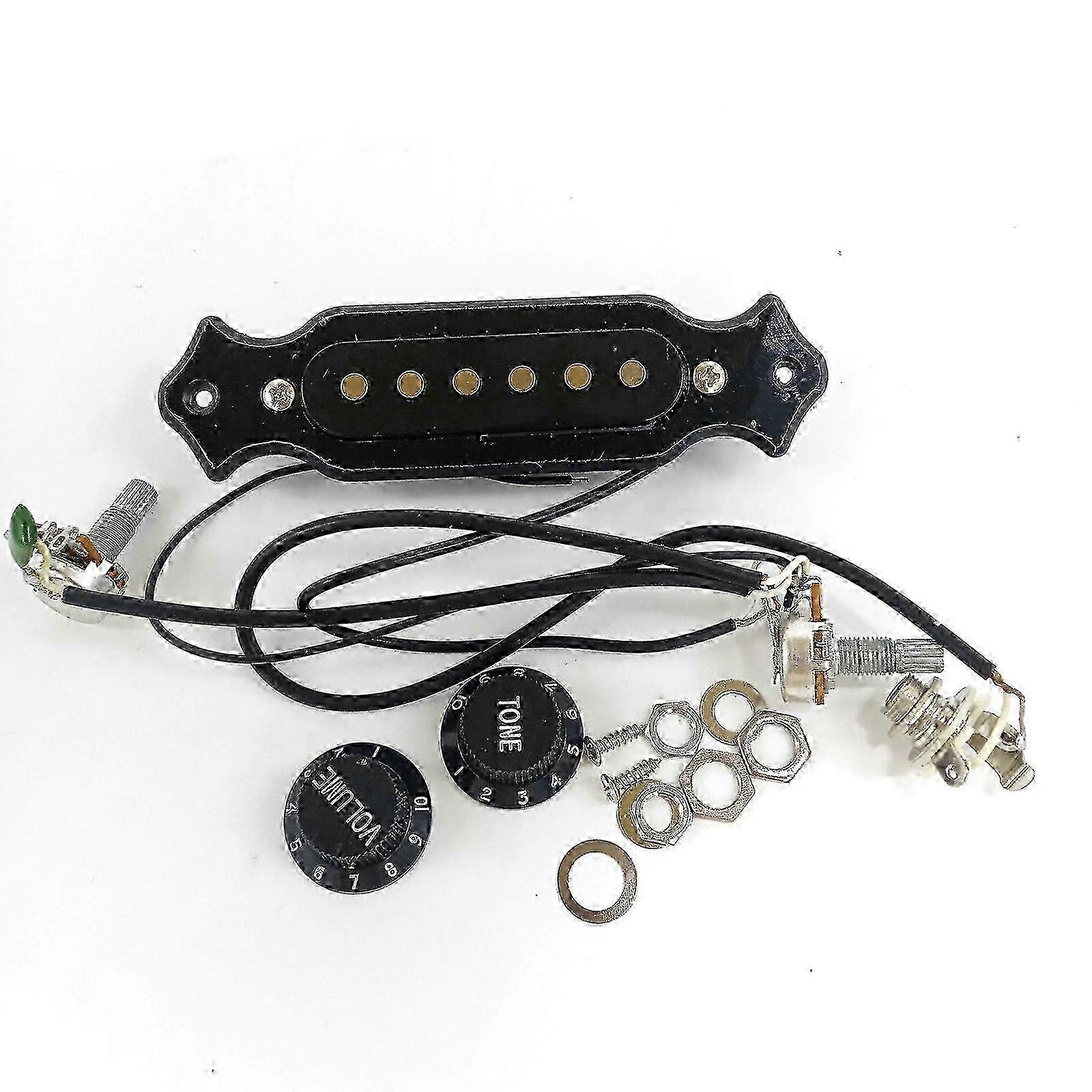 6 String Coil Guitar Harness Pickup Pre-Wired Single Tone With 1T1V