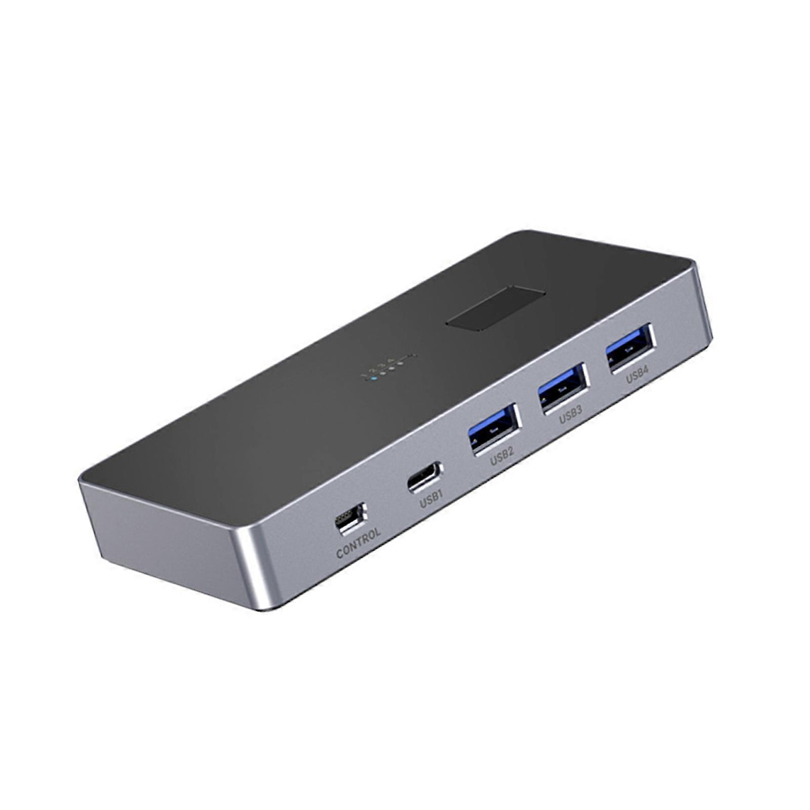 USB3.0 Switcher 4 Computers Keyboards Mouse Switcher USB Hub Switches Selector for 4 PC Laptop Share 4 Device Extended Multicolor